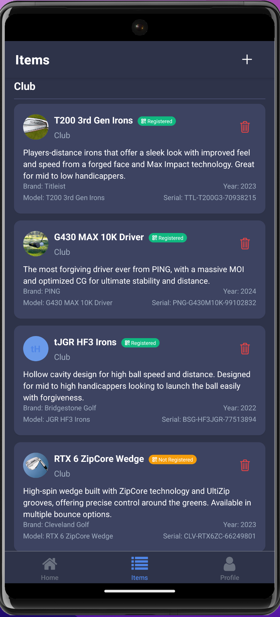 Found It Golf App Interface
