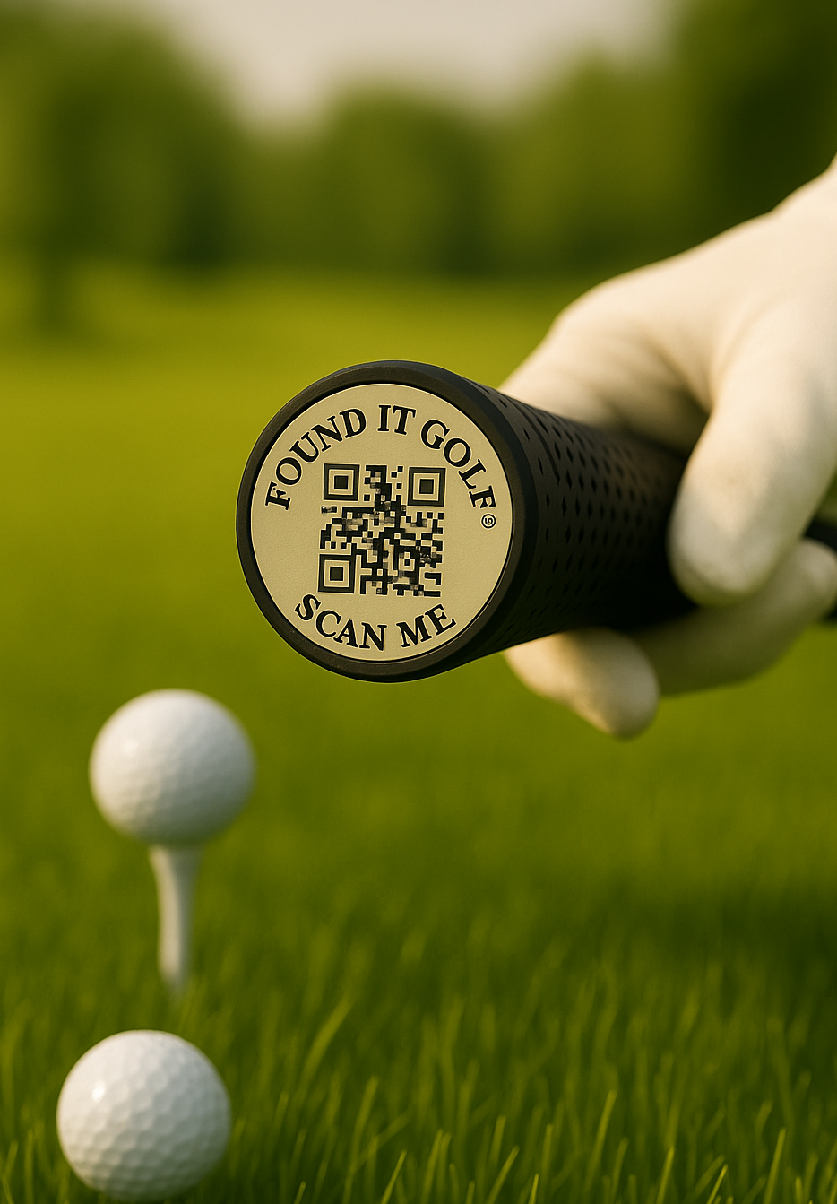 Golf club with QR code tag